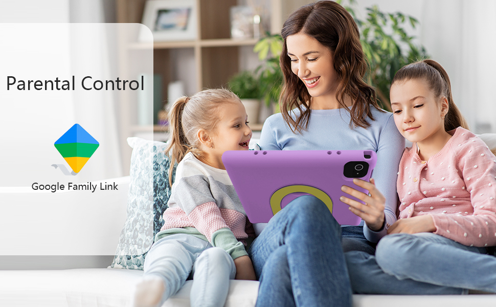 kids ipad tablet with Parental control Google Family Link keep kids safe online digital environment