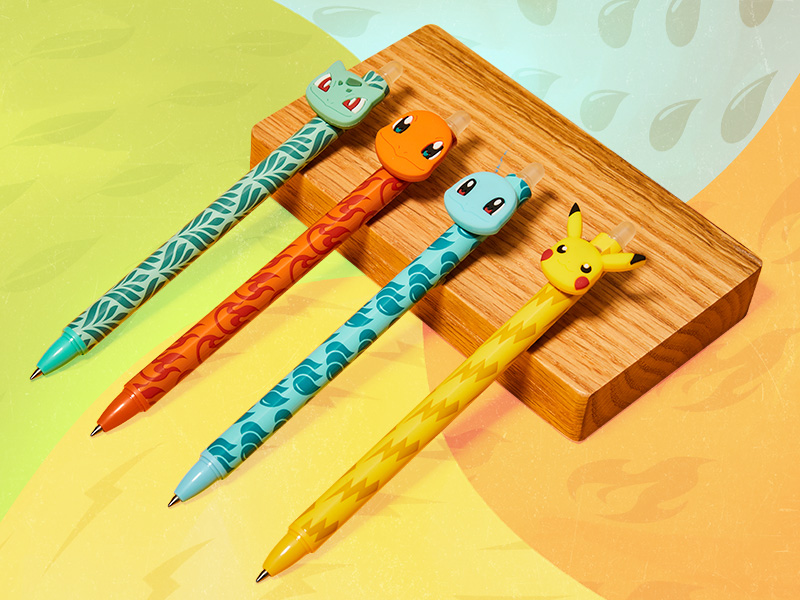Pokemon Set de 4 Stylos Effaçables Pikachu Fournitures