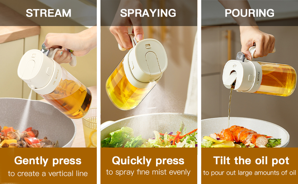2 in 1 oil dispenser and oil sprayer
