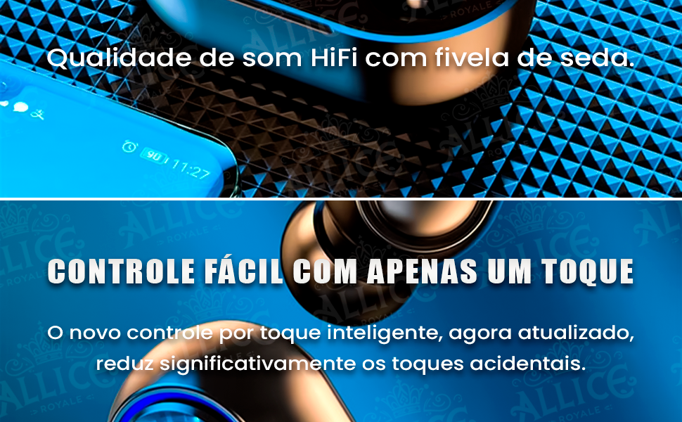 Fone Bluetooth 5.1 Premium e Preto, Intra-Auricular, Visor, Duplo Sem Fio