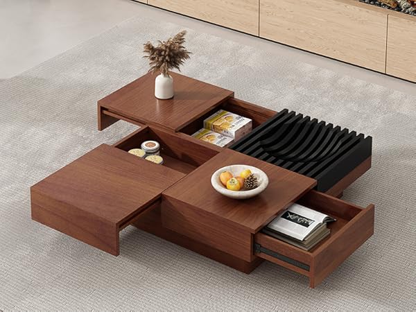 Amazon.com: Merax 35'' Square Acacia Wood Coffee Table with