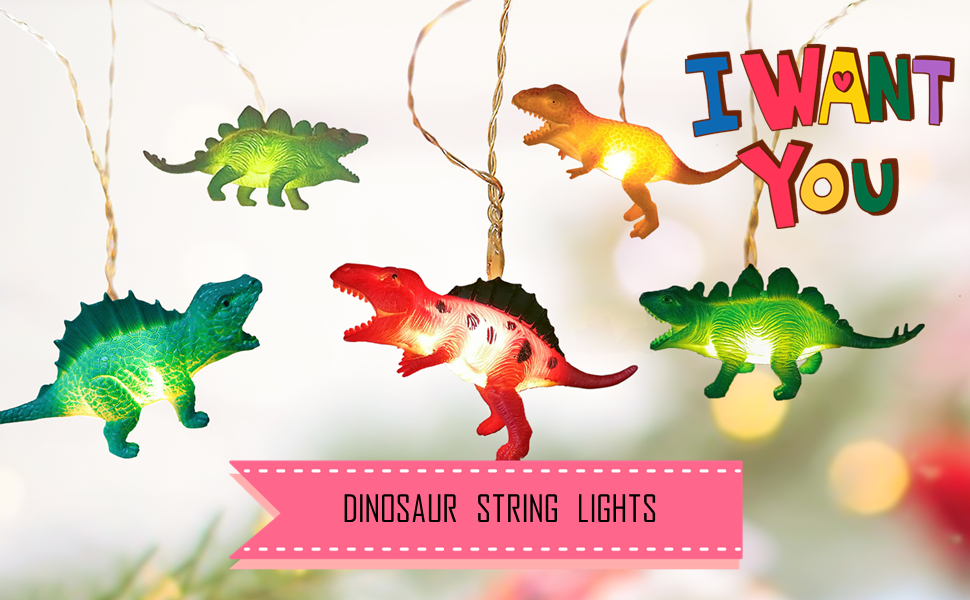 M.best Dinosaur String Lights Battery Powered, 9.8Feet 20