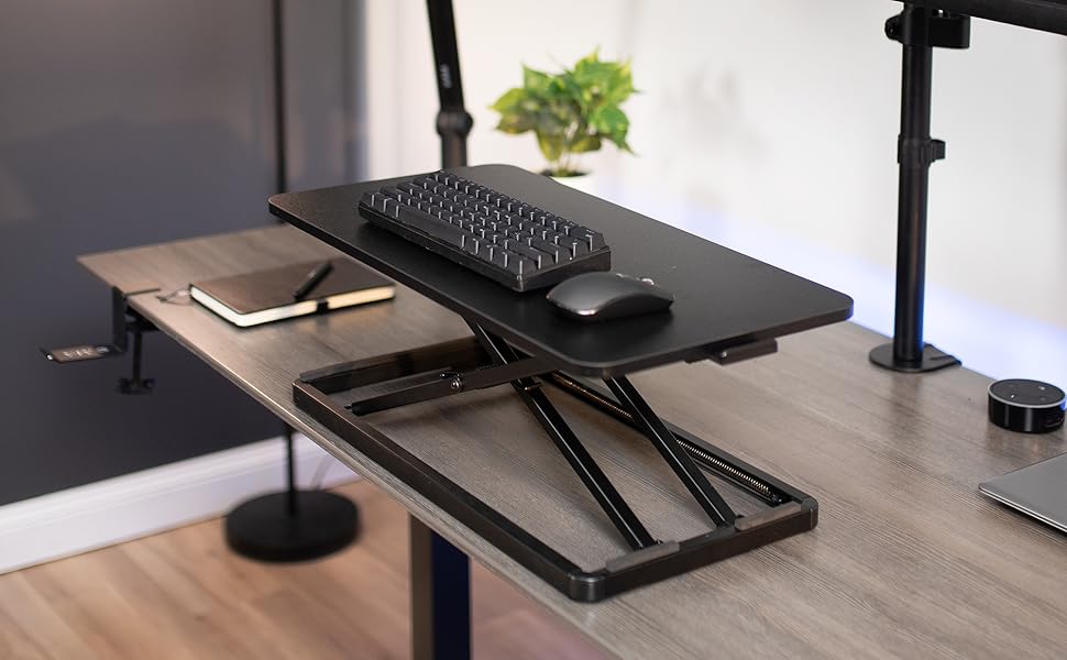 VIVO Single Top 24 inch Scissors Lift Keyboard and Mouse Riser, Height