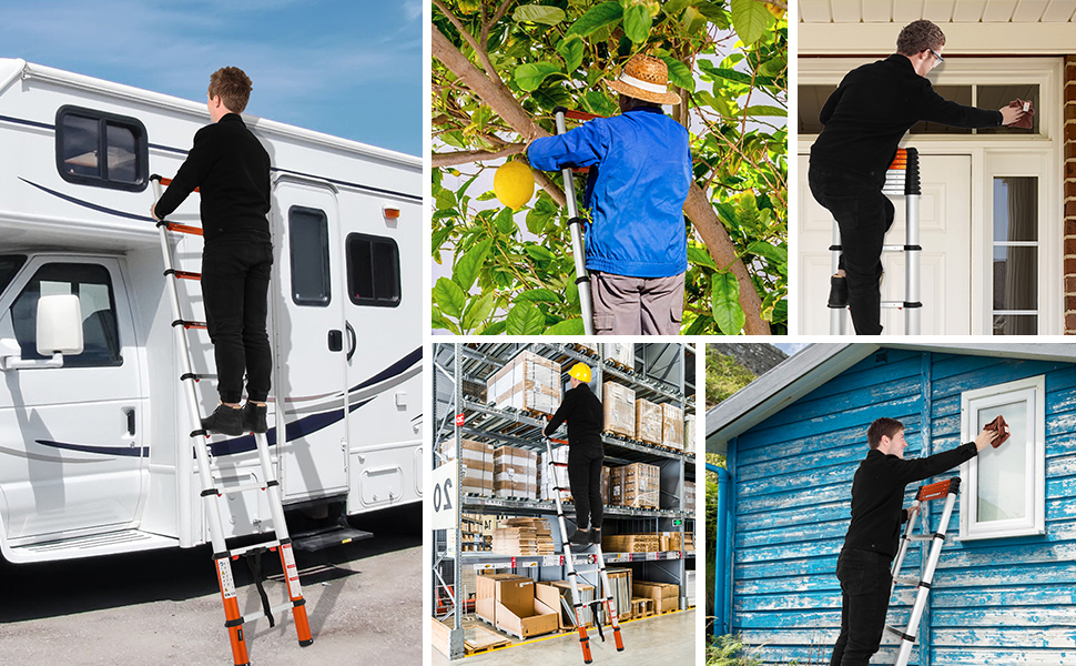 LUISLADDERS Aluminum Telescoping Ladder Telescopic Extension Ladder 330