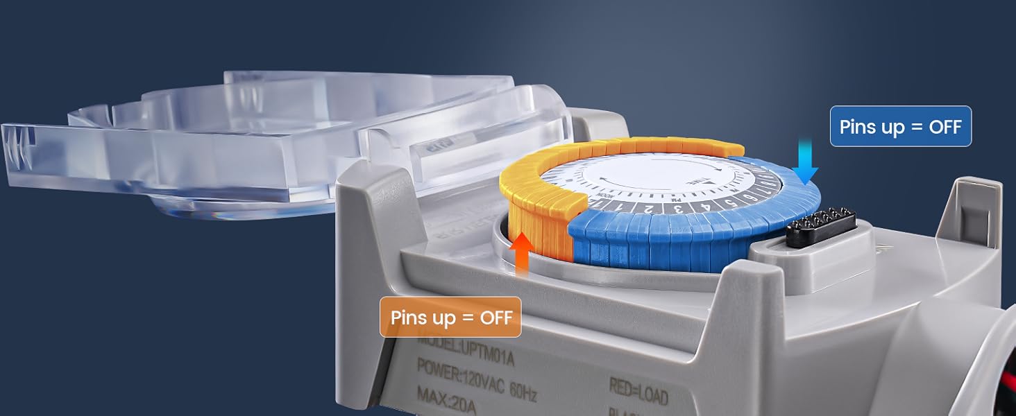 SURAIELEC 20 AMP 24 Hour Mechanical Timer Switch for Outdoor Electrical ...