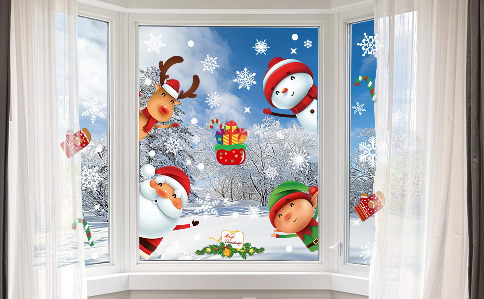 Christmas window clings