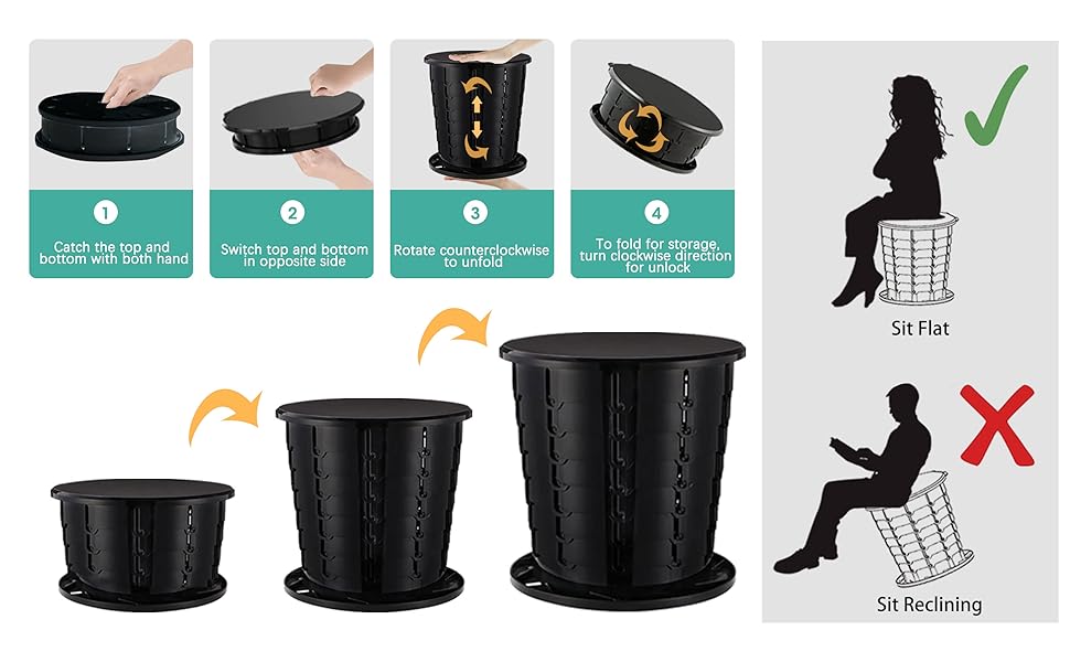 MQFORU Campingtoaletter bärbar, multifunktionell hopfällbar toalett, infällbar hopfällbar