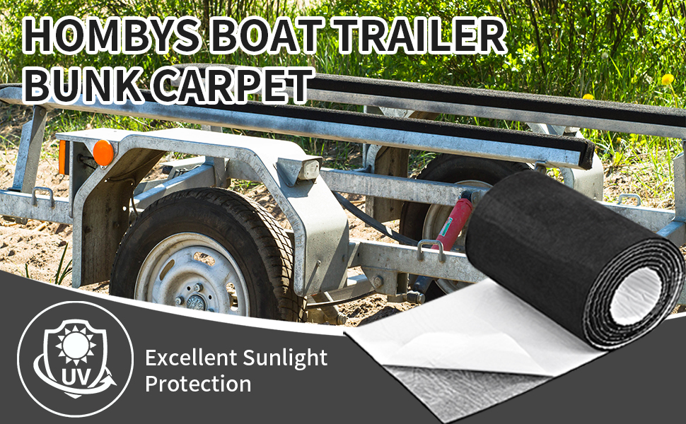 HOMBYS 2 Piece Boat Trailer Bunk Carpet with Backside Adhesive 13ft x 12in, Outdoor