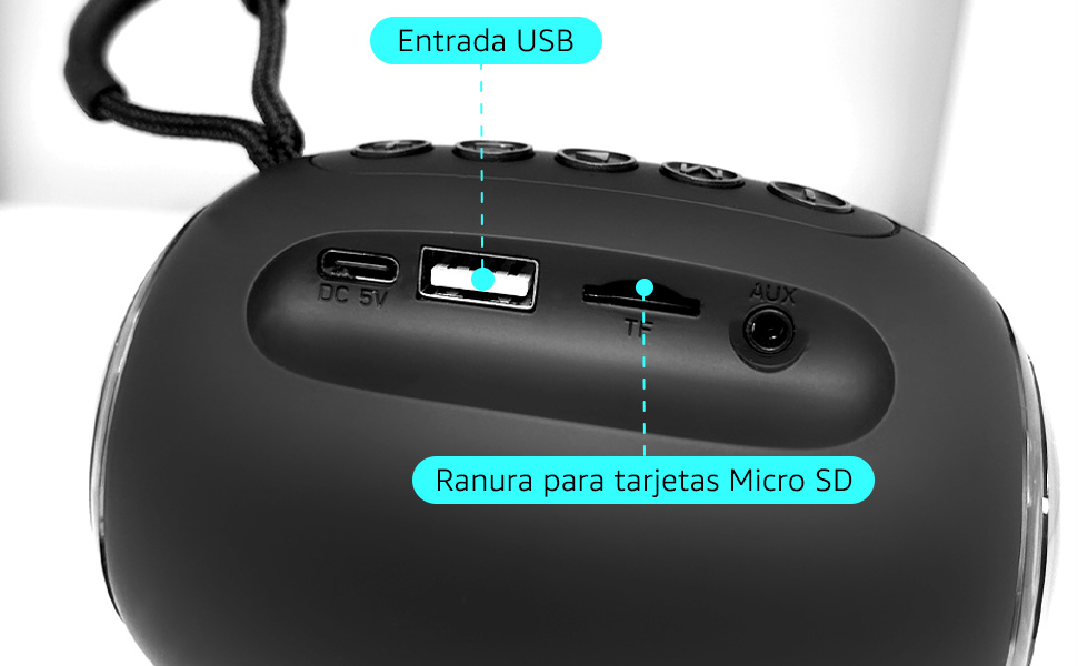 Altavoz Setty, bluetooth, USB, radio, RGB, color