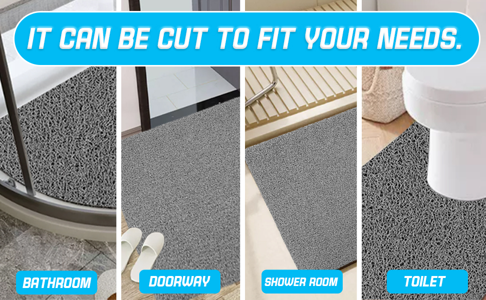 ACCUBIO Long Bathtub Mat without Suction Cups, Loofah Bath