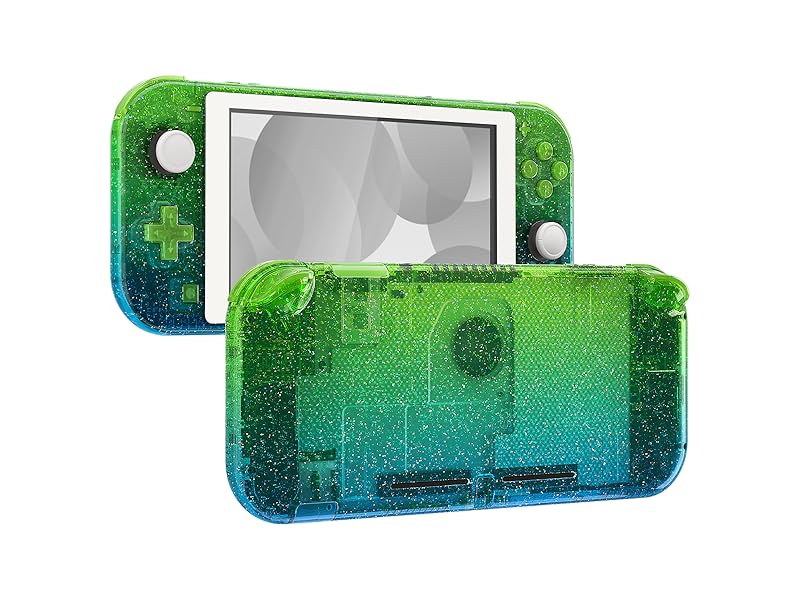 Nintendo Switch Lite クリア Amazon.com: eXtremeRate Glitter Gradient Translucent Green