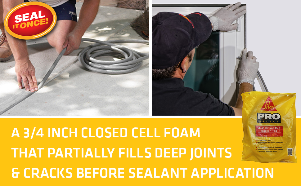 Sika 3/4 in. x 20 ft. Closed Cell Backer Rod, Expansion Joint, backer