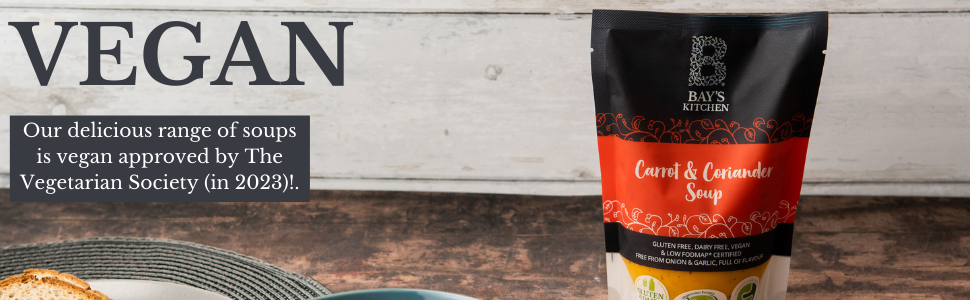 Bay's Kitchen Carrot & Coriander Soup; IBS Friendly, Gluten Free, Dairy Free, Low FODMAP