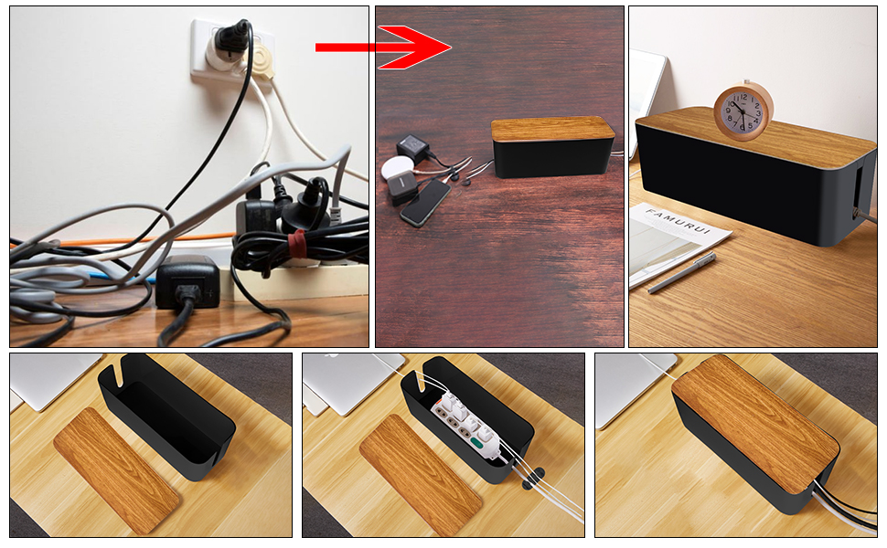 Cable Management Box 3 Pack with 125PCS Cable Management