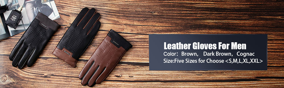 winter leather driving gloves