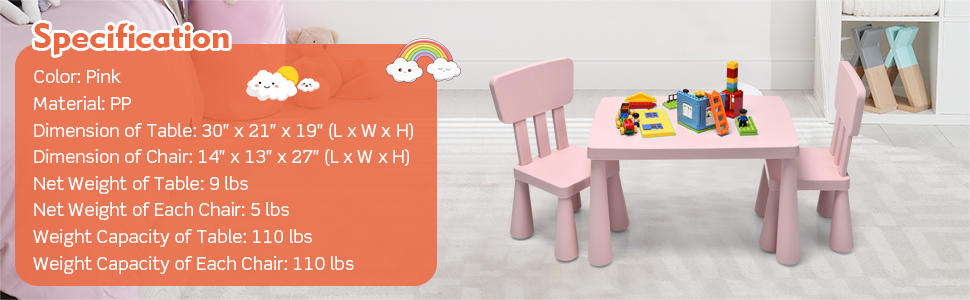 Kids Table and Chairs Set