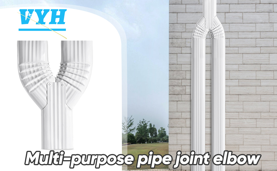 VYH Downspout Gutter Y Diverter 2x3, Low Gloss White，Y