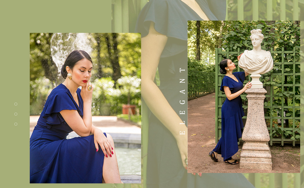 Ruffle split style make you more charming.
