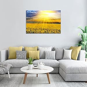 Amazon.co.jp: 絵画 向日葵 風景画 ポスター 絵画 インテリア 額