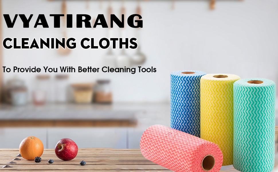 VYATIRANG Kitchen Wipes Roll Reusable WashCloth Cleaning Wipe Cloths