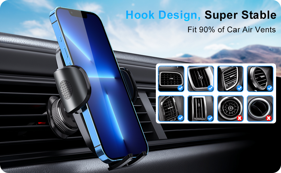 Rainway 3 in 1 Phone Holder Car, for Windshields/Dashboards/Air Vents