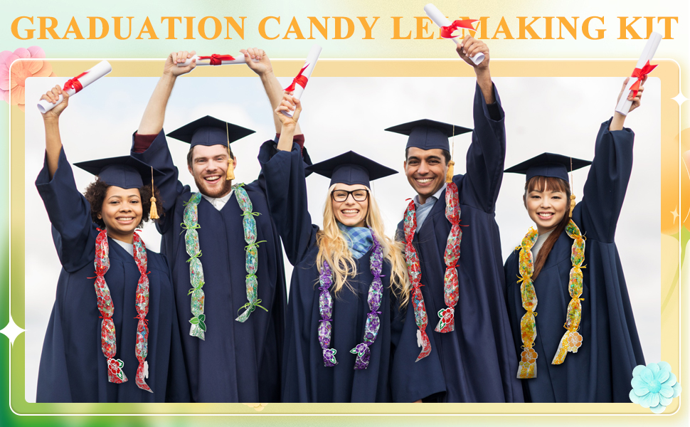 Kisston Graduation Candy Lei Making Kit, Includes 12pcs