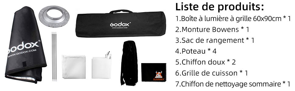 Bowens Mount Grid Softbox Godox 60x90cm Softboxes