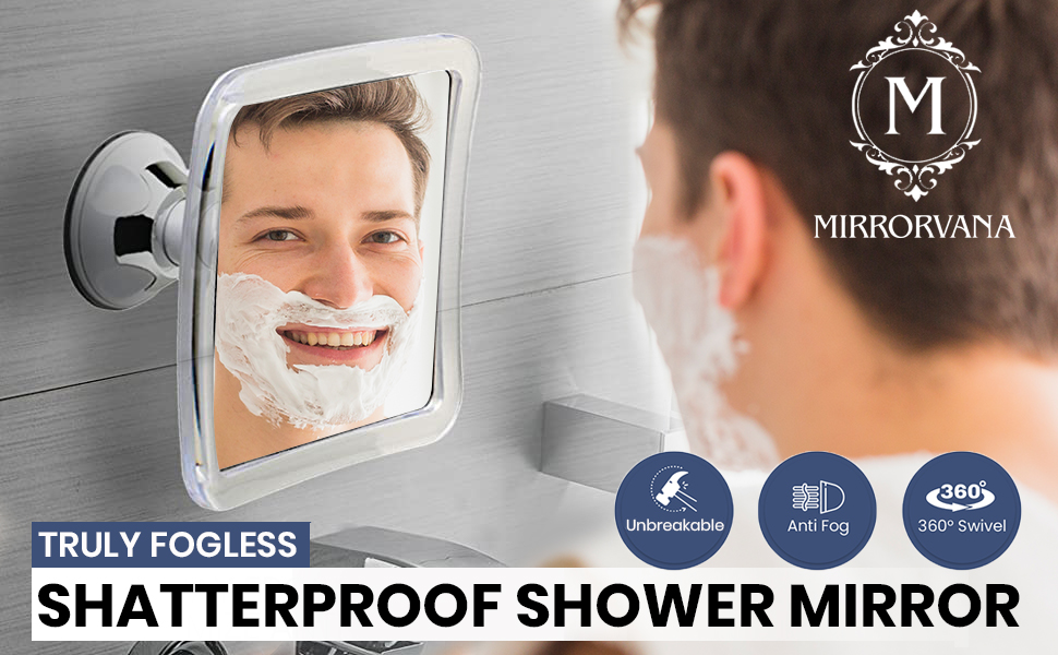 Fogless Shower Mirror for Shaving with Upgraded Suction