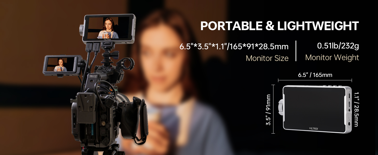 VILTROX DC-V1 5.5 inch Camera Field Monitor, HDR Touch Screen