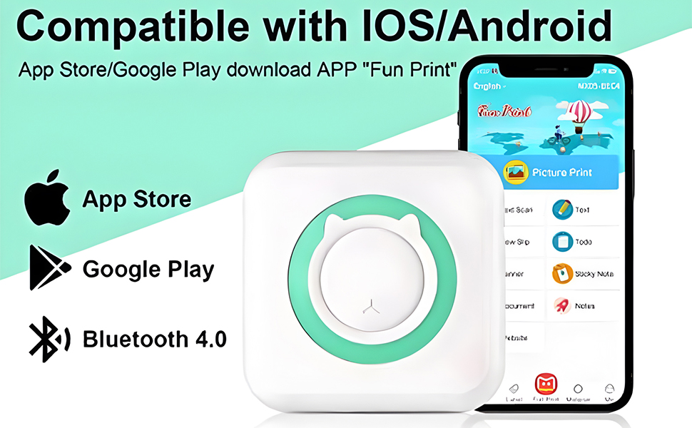 Mini Thermal Printer Portable Sticker Printer