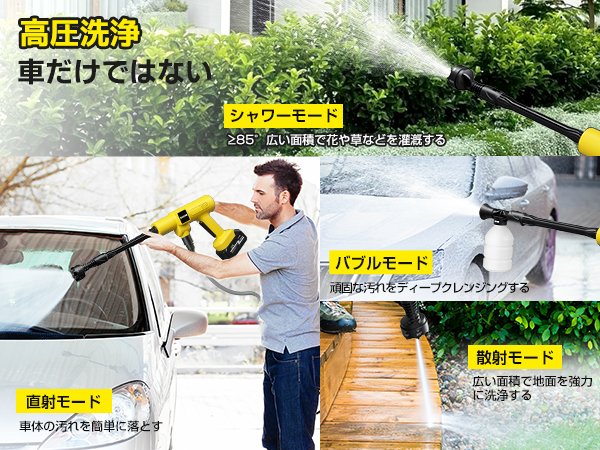 充電式車の洗車機 Amazon | Elikliv 高圧洗浄機 コードレス 充電式 ハンディ 洗車