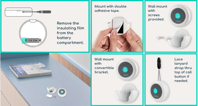 wireless nurse call button bell light elderly calling caregiver pager patient home senior life alert