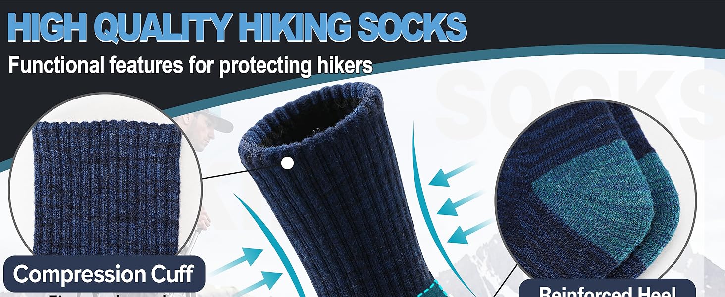 SAVALOS Merino Wool Hiking Socks