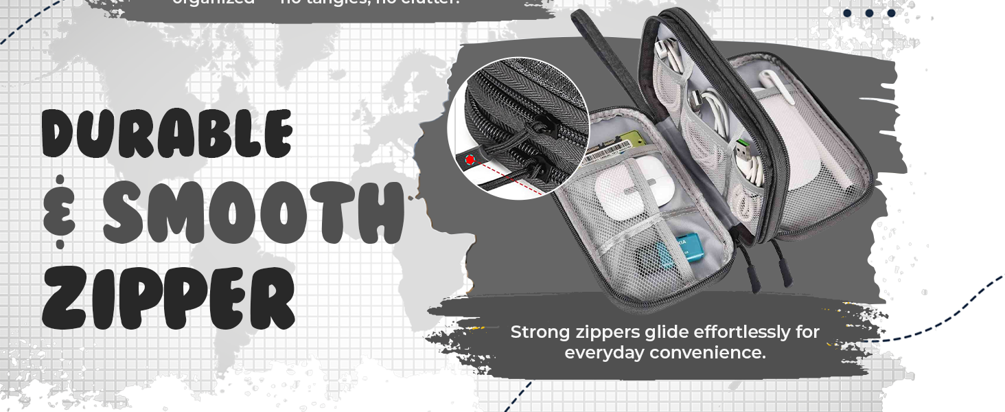 SaleOn 8.3x5 Inch Portable Storage Organizer for cables, charger, power bank &amp; digital gadgets.