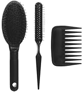 3Pcs Wig Brush Comb Set, Loop Wig Brush Hair Extension Wide-Tooth and Edge Combs for Human Wigs a...
