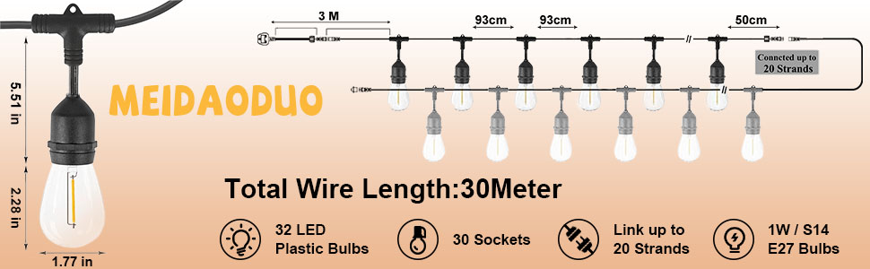 Festoon lighting outdoor