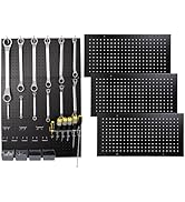 FRAYSCENT Pegboard Wall Organizer Metal Pegboard Panels Garage Peg Board Tool Organization, 3 Pac...