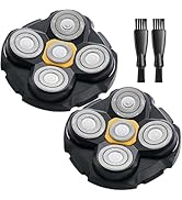 2PCS Head Shaver Replacement Heads for Microtouch Titanium Head Shaver MTTTBHS, 2 Cleaning Brush