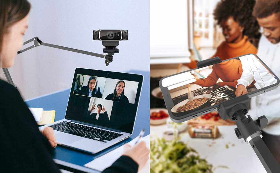 Pozliv Long Overhead Tripod Mount for iPhone cam Ring Light