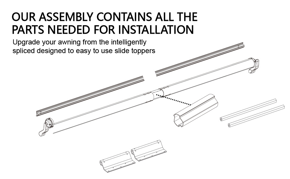 Suncode RV Slide Topper Awning Black RV SlideOut Protection Slideout Cover Connect Design for