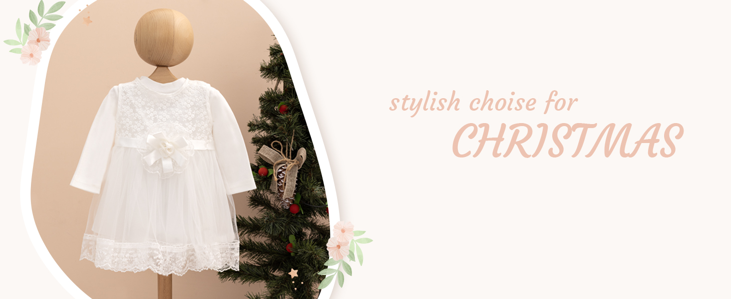 baby girls' christening clothing baptism dresses for girls flower white dress blossom dress for girl