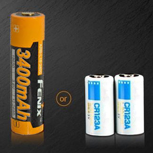 Battery compatibility for the UC35 v2.0 - 18650 or 2x CR123A
