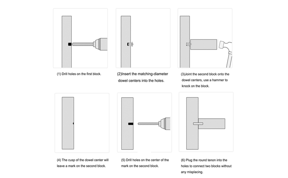uxcell 1/4 Drill Center for Dowel and Tenon Chrome Plated Steel 6mm
