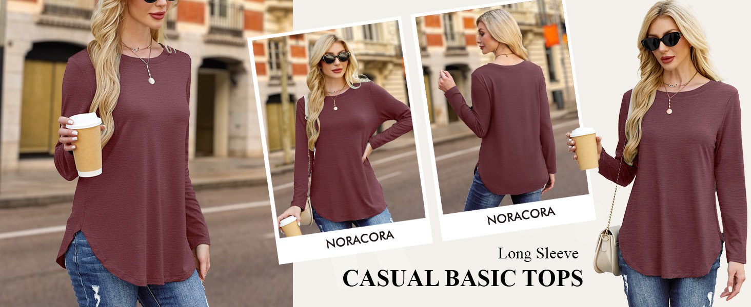 Womens Long Sleeve Round Neck Shirts