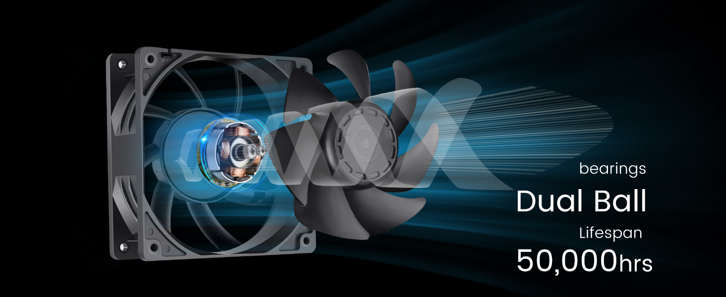 GDSTIME 120mm x 38mm Dual Ball Bearing 12V DC Brushless Cooling Fan