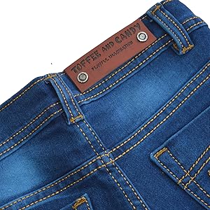 toffee and candy leather tag jeans t shirt kids