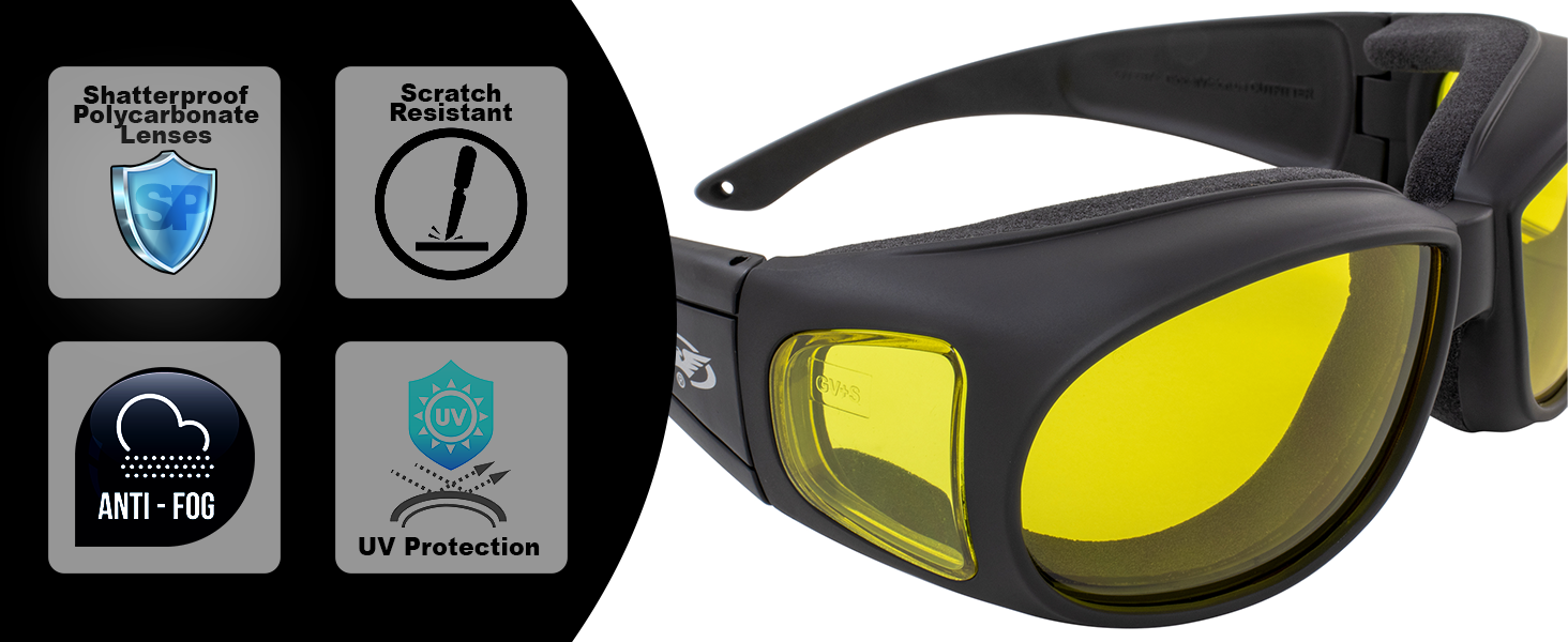 Global Vision Outfitter 24 Sunglasses Matte Black Frames w/ Photochromic Yellow to Smoke Lenses