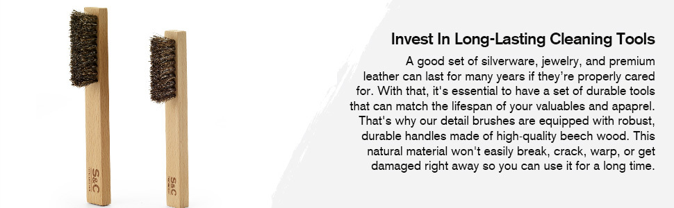 diamond ring cleaner brushes are made of beech wood handles which will last longer