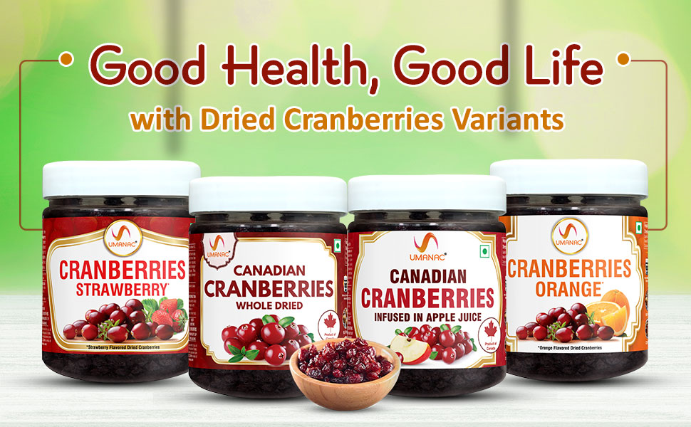 UMANAC Whole Dried Cranberries Rich in Vitamins & Minerals Immunity