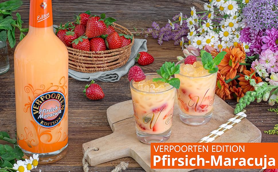 VERPOORTEN EDITION Pfirsich-Maracuja 0,5 l Flasche inkl. 2 Likör ...